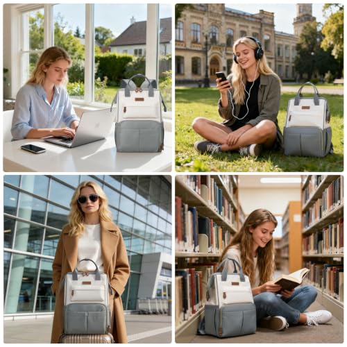 Maelstrom Laptop Backpack for Women Men, 15.6-17.3" Waterproof Travel Bag - color: Grey, size: 15.6 Inch
