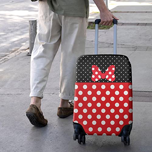 Red Bow Luggage Cover Protector Fit 29-32 Inch, Polka Dot - color: Luggage Cover-2, size: XL(29-32in)