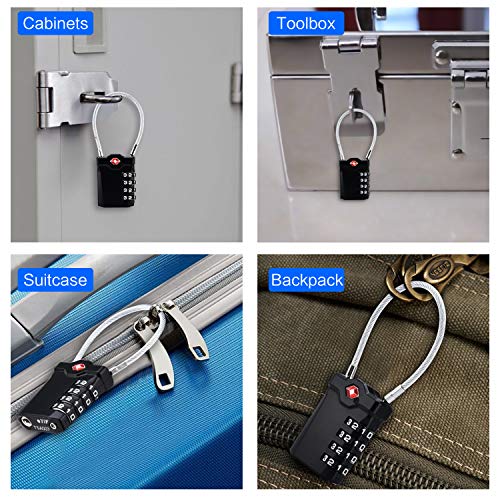 Diyife 2 Pack TSA Luggage Locks, 4 Digit Travel Combination Padlock