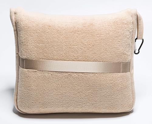 BlueHills Premium Soft Travel Blanket Pillow Airplane Throws Packable Beige - color: Beige-1pk-t005