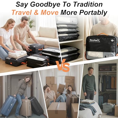 Travel Vacuum Bags with Pump, Space Saver Compression Storage Bags for Luggage & Suitcase, Clear Viewing Window, Reusable Vacuum Seal Bags for Clothes, Bedding & Travel (45L, 1 Pack) - size: 45L