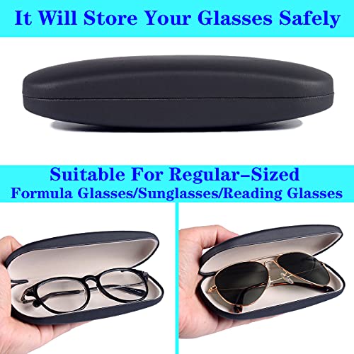 ADBGV 3Pcs Unisex Hard Shell Eyeglasses Cases, Protective Case For Glasses,Sunglasses Case with Cleaning Cloth - color: A_black+rose Red+green