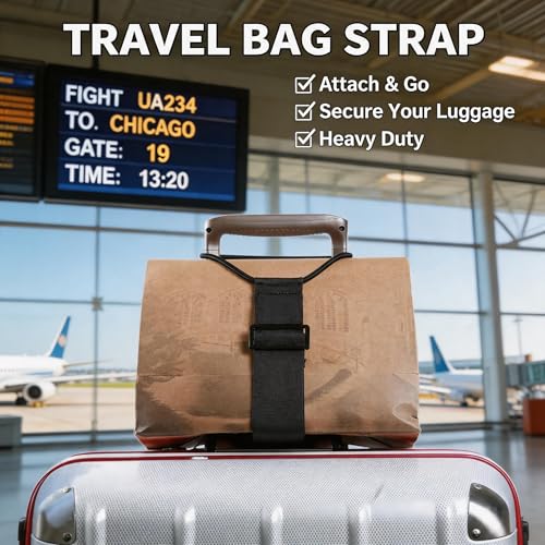 Adjustable Luggage Strap, Elastic Suitcase Add a Bag Strap with Buckle, Secure Extra Bag to Carry On Luggage for Easy Travel (Iridescent 2Pcs) - color: Iridescent 2Pcs