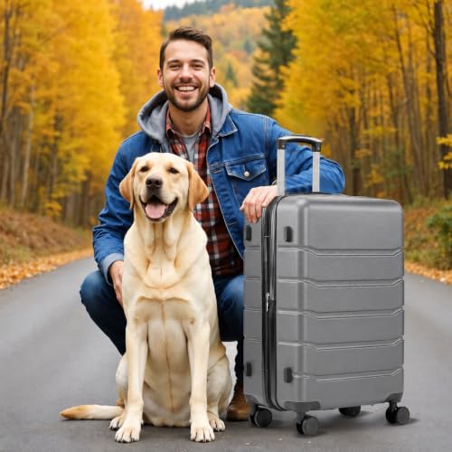 Simple Deluxe 24 Inch Hardside Carry On Luggage with Spinner Wheels - color: Dark Grey, size: 24 inch