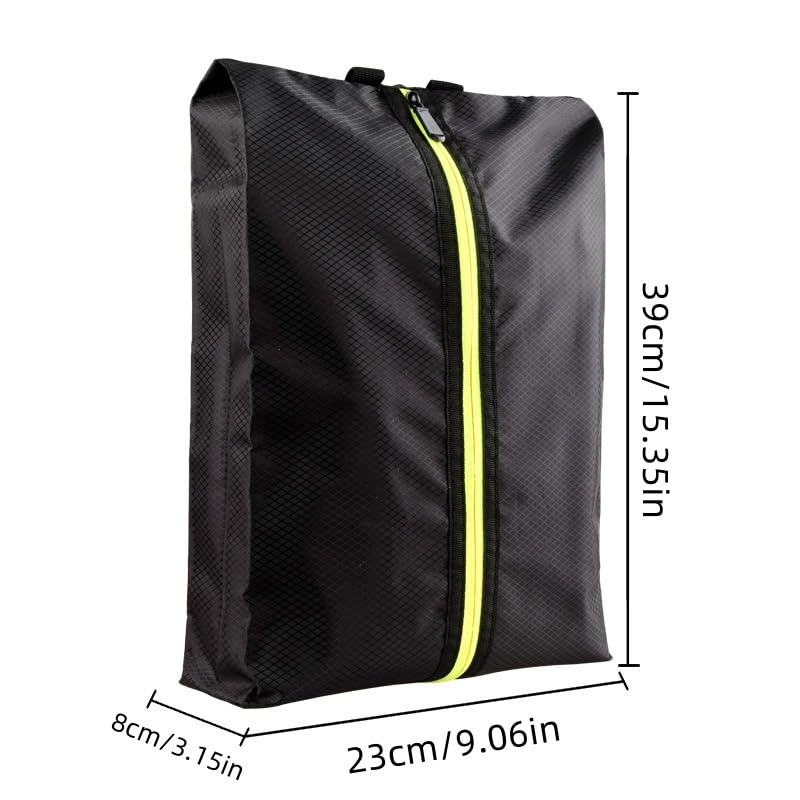Shoe Bags for Travel, Large Capacity Waterproof Portable Shoe Bags with Zipper, Durable Shoe Storage Organizer with Handle for Men and Women 2pcs (Black)