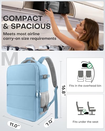 HOTOR Travel Backpack Flight Approved Bag Men Women, Medium Blue - color: Blue, size: Medium