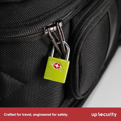 TSA Locks for Luggage with Keys, 4 Small Padlocks Keyed Alike - color: Dark Green