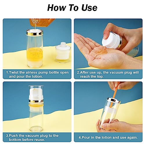Cosywell Airless Pump Bottles 3.4oz/100ml 6 Pack Clear - size: 3.4oz-6Pack
