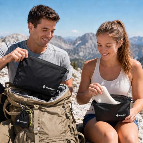 Vavabox Lightweight Travel Toiletry Bag for Women, Travel Pouch Men - color: Rose Pink