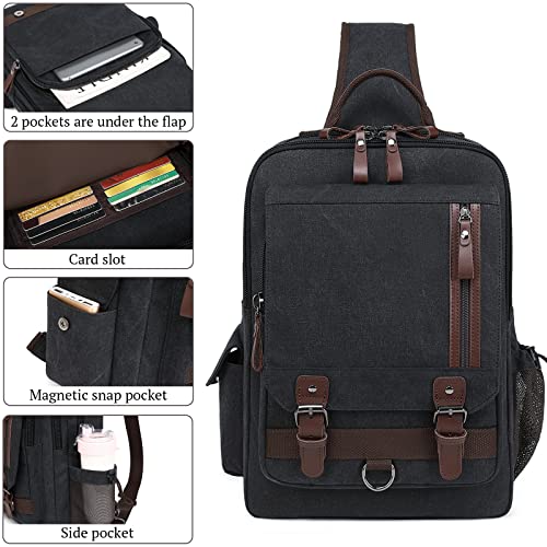 mygreen Canvas Cross Body Messenger Bag Shoulder Sling Backpack Travel Rucksack - color: Gray