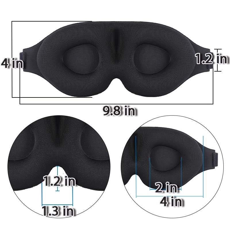 Eye Mask for Lash Extensions, Eyelash Sleeping Mask for Extensions, 3D Sleeping Mask for Women Men with Adjustable Strap Ear Plugs, Sleep Mask for Lash Extensions for Nap Travel Night