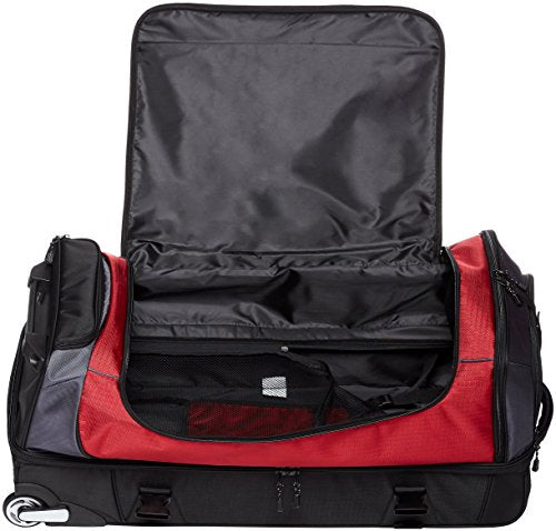 Amazon Basics Ripstop Wheeled Duffel, 35 Inch - Red - color: Red, size: 35"
