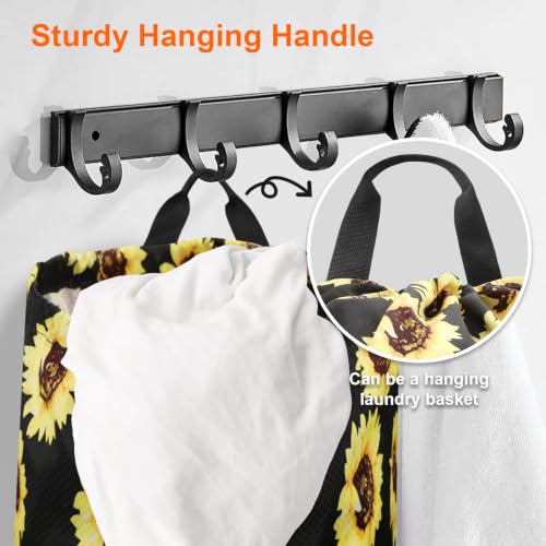 Laundry Backpack Portable Travel Laundry Bags with Straps and Mesh Pocket - color: Sunflower, size: 2 Pack