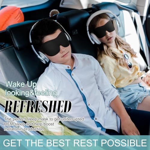 8 Pcs Sleep Mask 3D Eye Masks for Sleeping, Large, Black - color: Black, size: Large