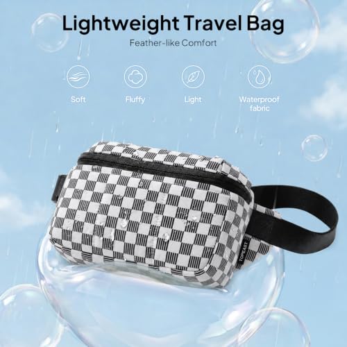TOPEAST Waist Pack 3.5L Fanny Packs with Water Bottle Holder - color: Black White Gingham