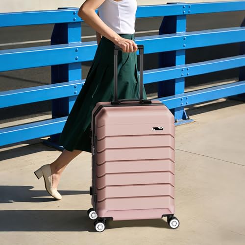 Luggage Sets 3 Piece Lightweight Hardshell Suitcase(Rose Gold - color: RPSE GOK