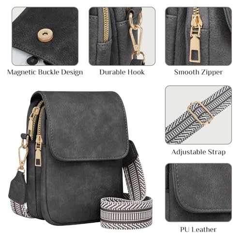 Fashion Small Crossbody Bags for Women Trendy Designer Cell Phone Purses - color: Darkgrey