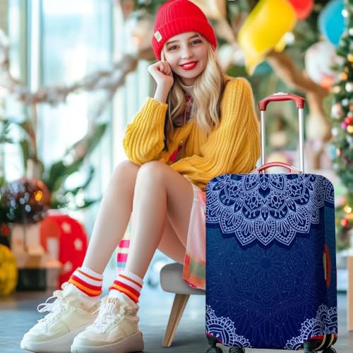 MAYJOYDIY Lotus Luggage Cover Flowers Elastic Baggage Covers Nature Floral Dust-Proof Suitcase Sleeve Anti-Scratch Washable Suitcase Protector Size M Fit 22-25 Inch Luggage - style: Lotus