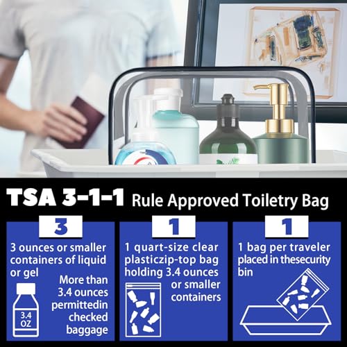 6 Pieces Clear Cosmetics Bag Bulk, TSA Approved Toiletry Bag for Travel, Zippered Clear Pouch Cosmetic Makeup Bag Waterproof Vinyl Plastic Organizer Case for Vacation Bathroom (Large) - color: 6 Large Black