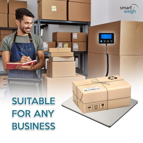 Smart Weigh Heavy-Duty Shipping Scale, 440 lb x 2 oz, Wide Platform, USB-C - color: Extra Wide
