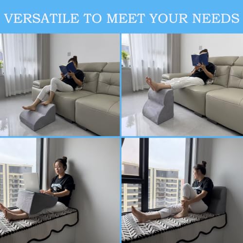 Foot Rest for Under Desk at Work.Multifunctional 3-Tier Foot Stool - color: Standard-light Grey