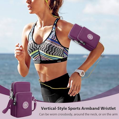 Mini Crossbody Sling Bag, Cell Phone Purse, Travel Pouch Shoulder Bag with Adjustable Strap, Lightweight Organizer Pouch - color: Purple