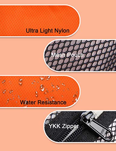 Small Travel Toiletry Bag for Men, Dopp Kit Mens, Zipper Pouch for Travel - color: Orange/Grey