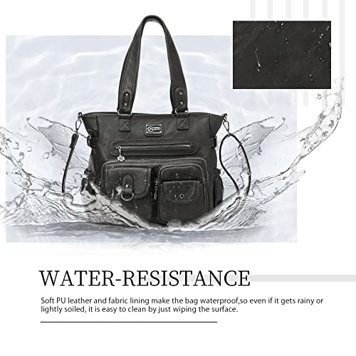 KL928 Large Purses for Women Shoulder Bag Tote Handbags Stylish Vegan Leather Hobo Bags Ladies, A-Black-4 - color: 01-charcoal Gray