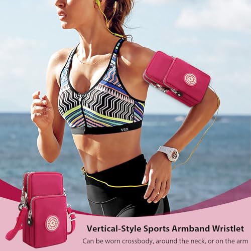 Mini Crossbody Sling Bag, Cell Phone Purse, Travel Pouch Shoulder Bag with Adjustable Strap, Lightweight Organizer Pouch - color: Red