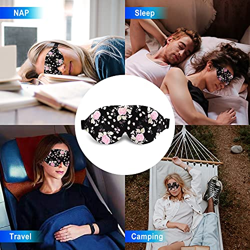3D Sleep Mask, 100% Blackout 3D Contoured Sleep Eye Mask (Peony Flower) - color: Peony Flower