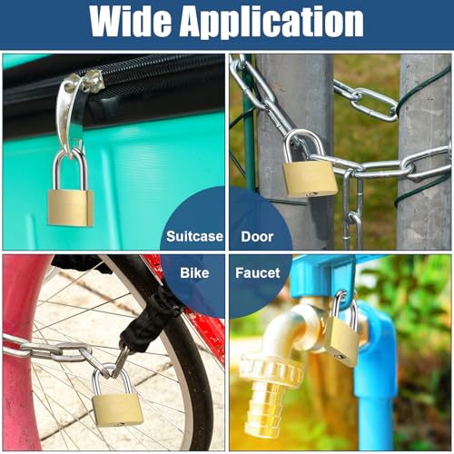 Yaocom Solid Brass Keyed Alike Padlocks with Keys, 30 mm, 32 Pcs - size: 30 mm