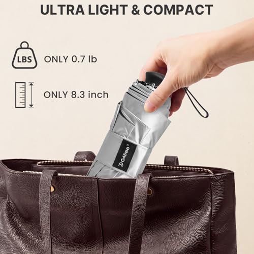 G4Free 46in Mini Sun Umbrella with Retractable Handle Umbrellas - color: Black