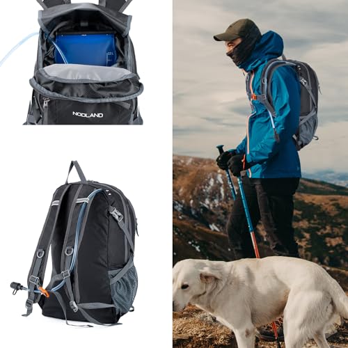 NODLAND Light Weight Packable Backpack for Travel Hiking 45L Foldable Water-Resistant Daypack Hydration Rucksack - color: Black, size: Medium 45L
