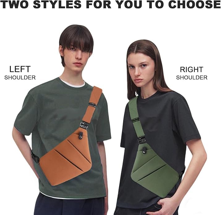 Anti Theft Travel Bag Sling Cross-body Bag Large Capacity - color: Brown, style: Right Shoulder