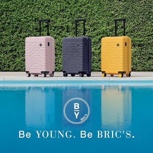 Bric's B|Y Ulisse Checked Luggage with Spinner Wheels – Expandable Lightweighted Hard Shell Suitcase, TSA Combination Lock - Removeable Wash Bag Included - 28 Inch, Mango - color: Mango, size: Checked-medium