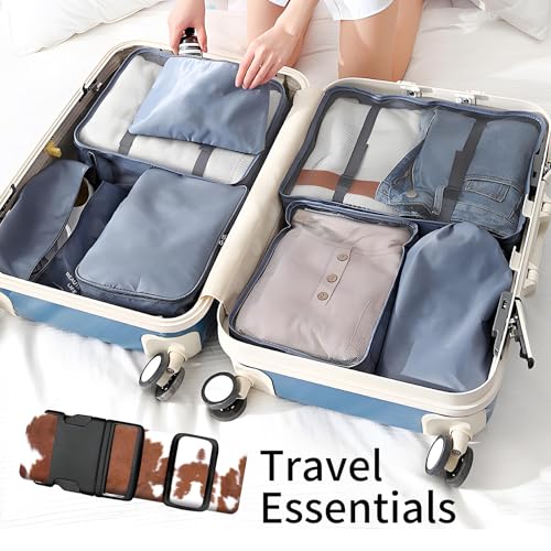 Luggage Straps for Suitcases, Heavy Duty Travel Belt with Quick-Release Buckle, Adjustable Suitcase Strap, Cute Luggage Accessories for Travel Brown Cowhide - color: Brown Cowhide