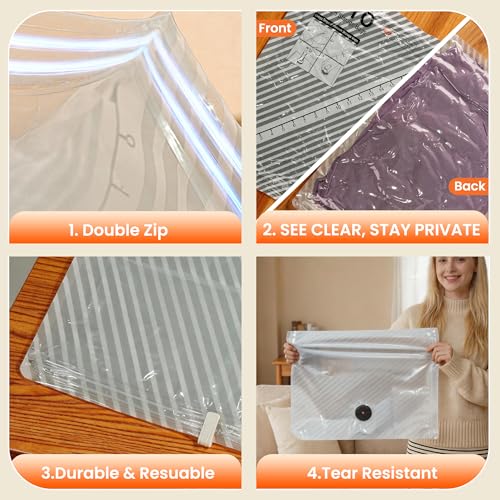 15 Pack Travel Vacuum Storage Bags for Clothing with Rechargeable Pump, Compression Packing Bags for Luggage and Suitcase, Space Saver Seal Bags for Clothes Travel Essentials - size: 15 Combo Travel Size