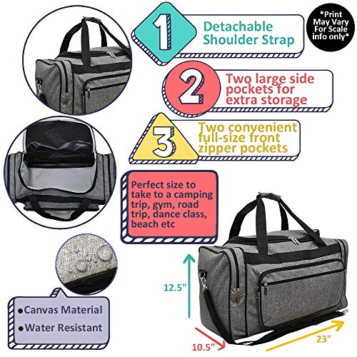 NGIL Canvas 23" inch Duffle Bag (Cow Splatter-Black) - color: Cow Splatter-Black