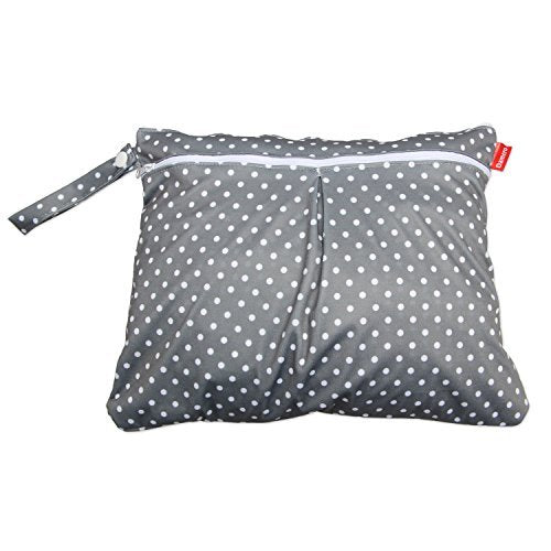 Damero 2pcs Travel Wet Dry Bag with Handle, Gray Dots - color: Gray Dots, size: 2 Count (Pack of 1)