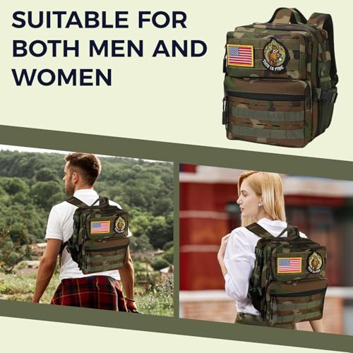 9L Mini Tactical Backpack for Men and Women, Gym Hiking Travel Daypack - color: Jungle Camo