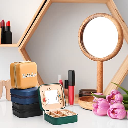 Bucherry 10 Pcs Mini Travel Jewelry Case with Mirror - color: Mixed Colors
