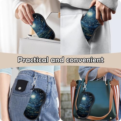 Glasses Case Eyeglass Sunglasses Zipper Soft Neoprene Ultra Light Pouch Metal Belt Clip Aesthetic Women Men - color: E13-blue Sky