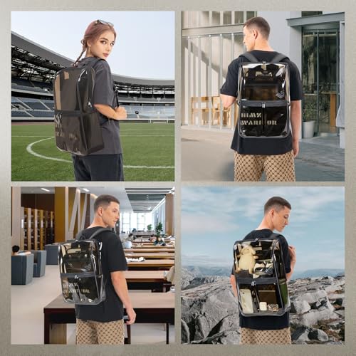 Transparent Backpack Tinted Clear with 15 inch Laptop Bag - size: 15 Inch - Work