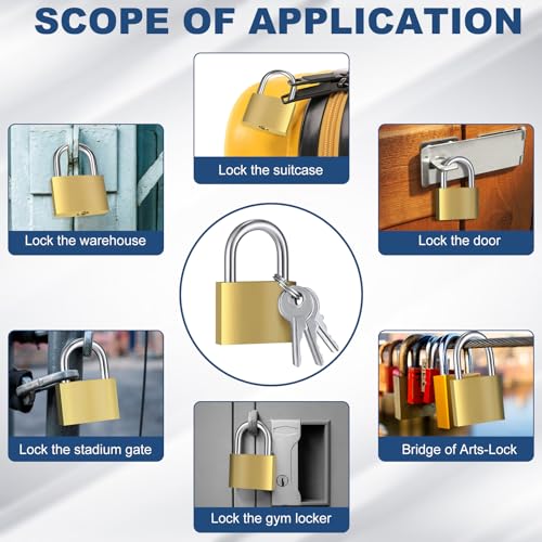 Yaocom Solid Brass Keyed Alike Padlocks with Keys, 30mm 1-3/16'', 24 Pcs - size: 30mm 1-3/16''