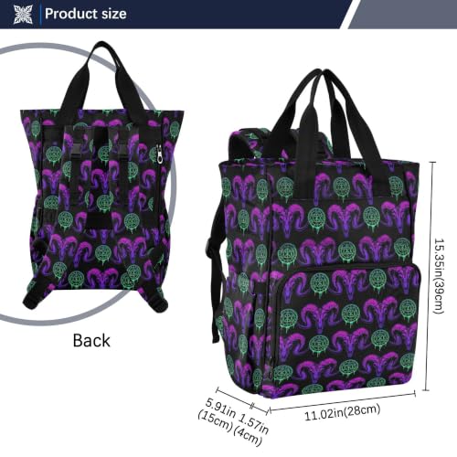 Mnsruu Diaper Bag Goth Mystical Ram Skull Large Changing Backpack Multifunction Travel Tote Mommy Bag Baby Diaper Backpack for Mom Dad - color: Ram Th004