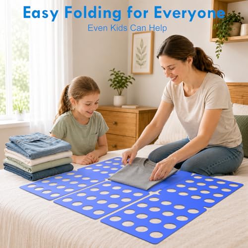 Geniusidea Mini Clothes Folding Board Compact Portable Shirt Folder - color: Blue