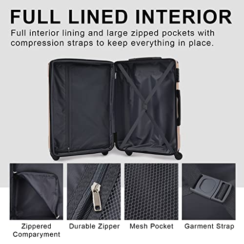 Merax 28" Expandable Checked Luggage Hardshell Suitcase with TSA Lock - color: Red Single, size: 28 Inch