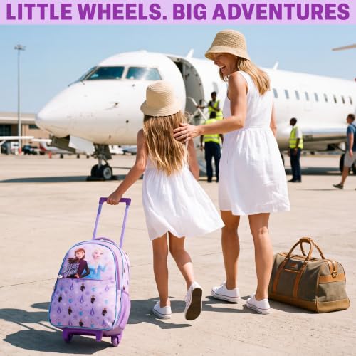 Get Trend Disney Frozen Girls 2-in-1 Rolling Luggage Bag with Wheels - color: Lilac Frozen