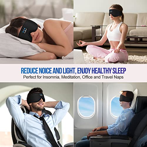 MUSICOZY 3D Sleep Headphones Bluetooth 5.4 Breathable Sleep Eye Mask - color: Black