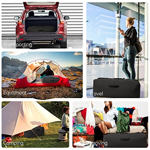 42 Inch Canvas Duffel Bag 150L Extra Large Luggage Duffle for Travel Sport and Camping - Black - size: 150L-42in*15in*15in